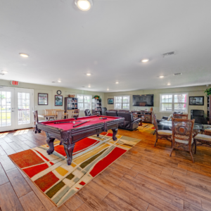 Pool table in clubhouse