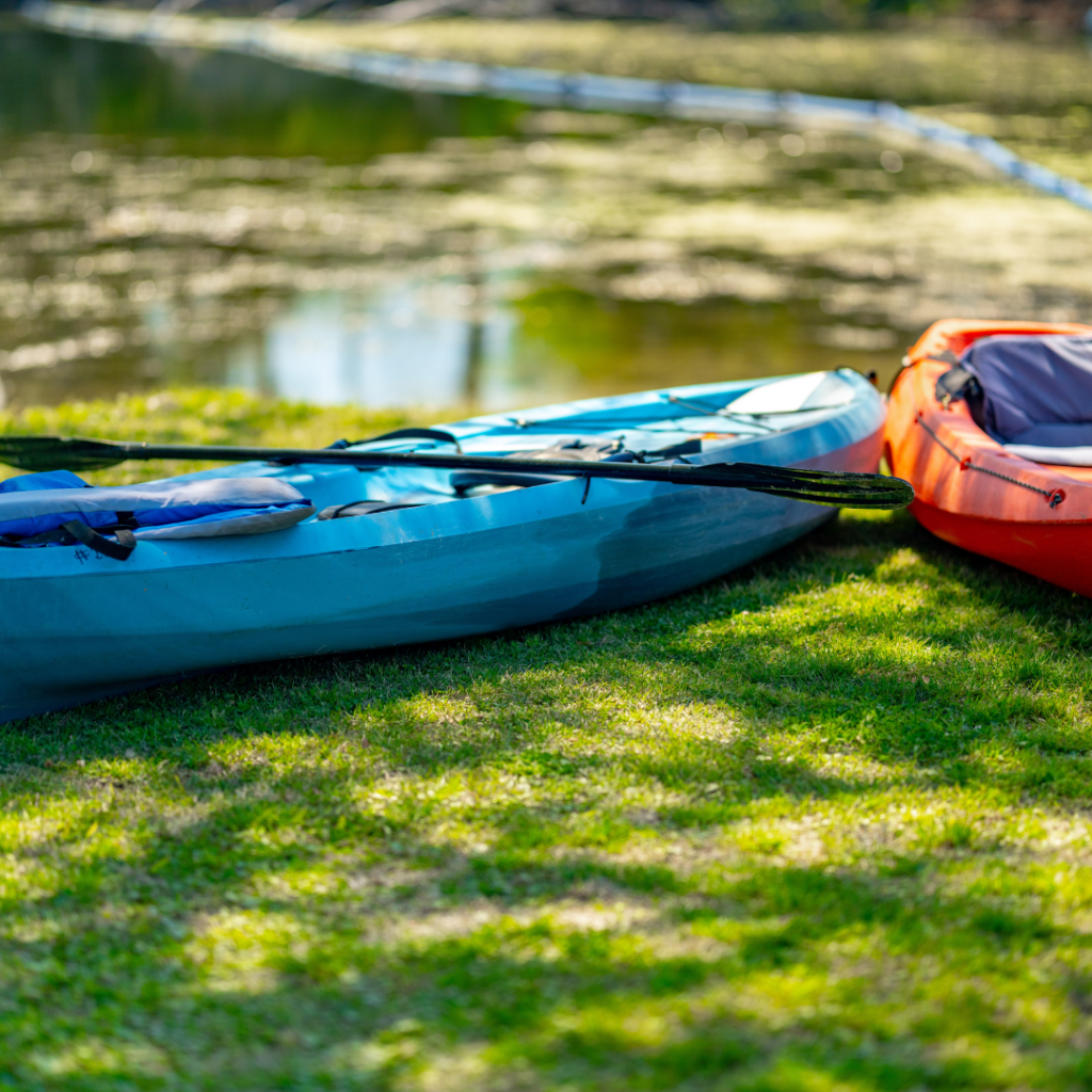 Kayaks for rent at Merritt's Mill Pond