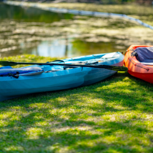 Kayaks for rent at Merritt's Mill Pond