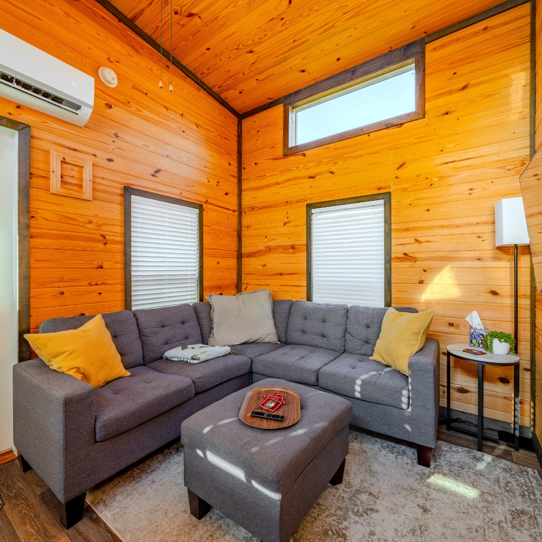 Luxury cabin living room space